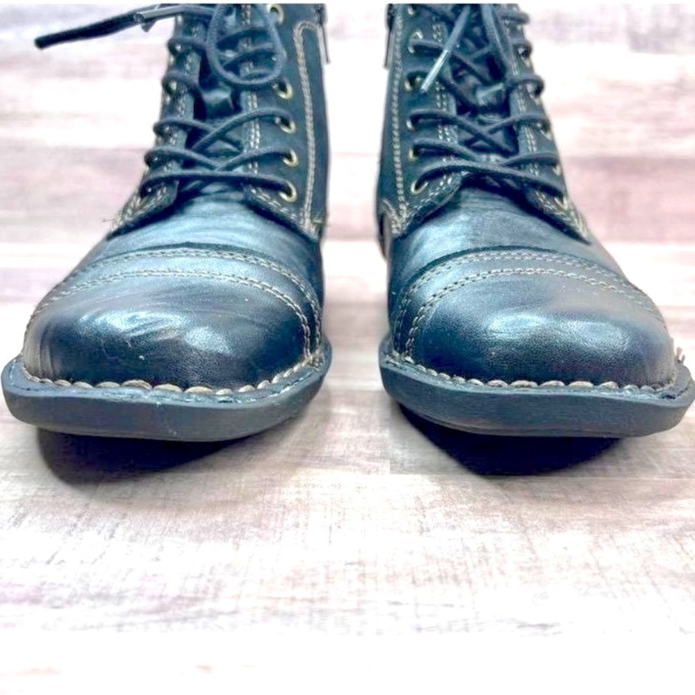 Clarks Whistle Watch Black Leather & Suede Lace-Up Boots size 5 women - Picture 3 of 8